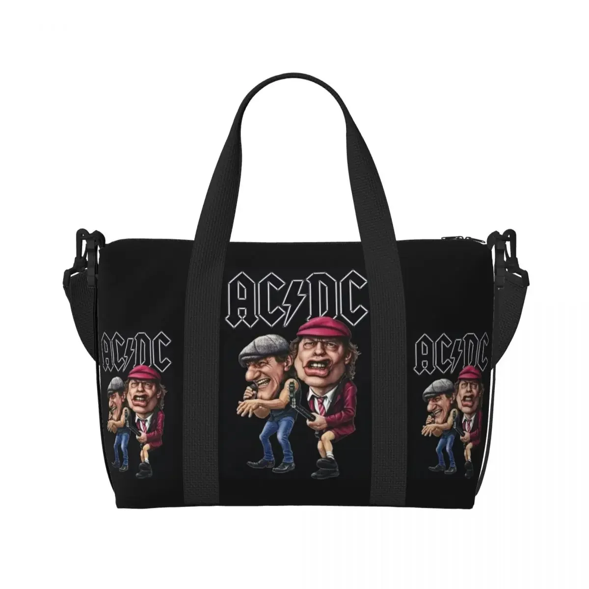 カスタムオーストラリアバンドスター AC ビーチトートバッグ女性のための特大ジムキャリーヘビーメタルロックンロール旅行ショッピングバッグ