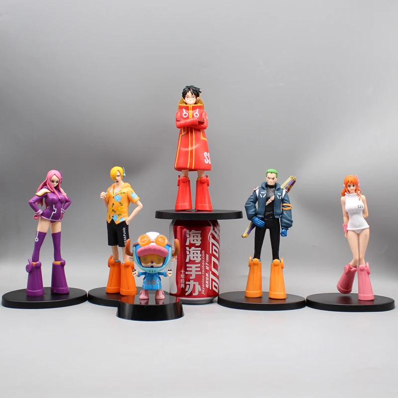 Figurine One Piece Anime, Monkey D, 17cm Figurines en PVC Luffy Nami Roronoa Zoro Sanji, A Brindisi of Straw, Collection Model Toys