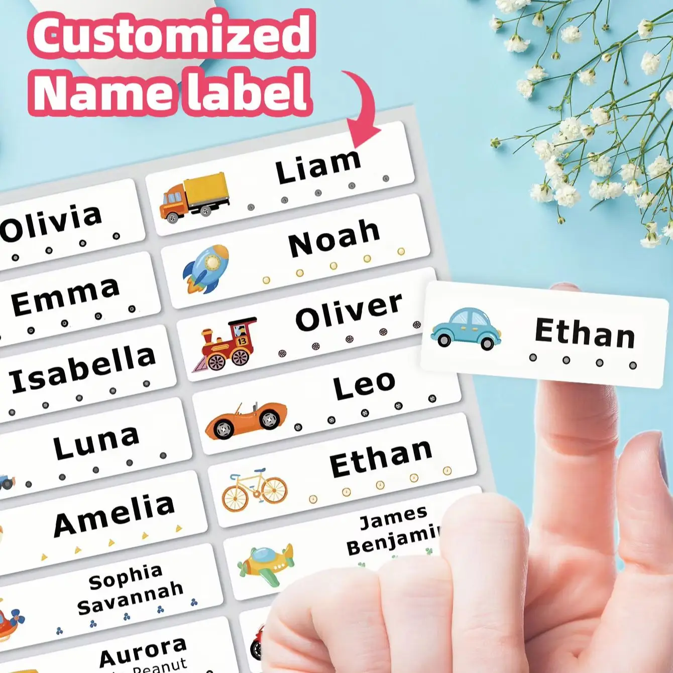 1‑400PCS Custom Stickers with Custom Words for Gift Envelopes, Sealed Containers, Organizer Pouches & Gadget Decor Labels