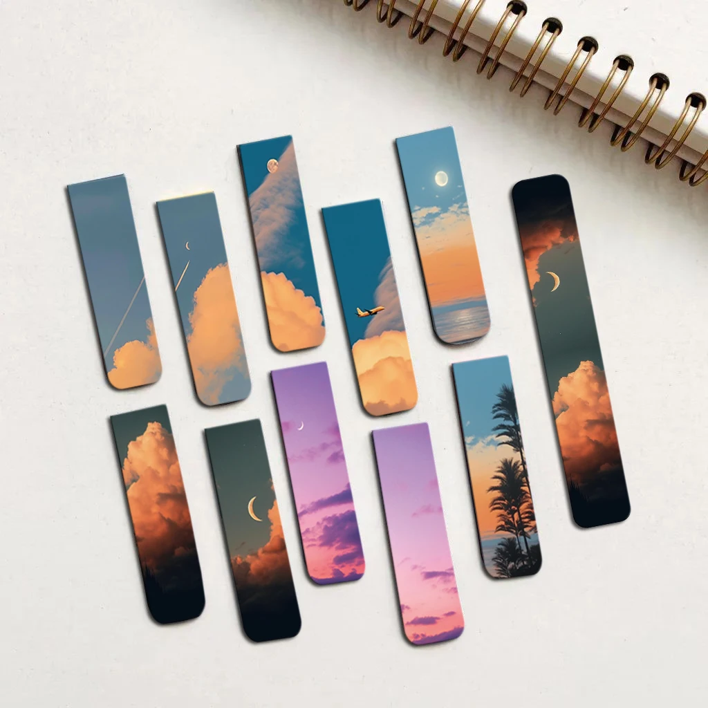 5PCS Twilight Whispers Magnetic Bookmarks Nostalgia Y2k Luggage For Pages Stationery For Cafe Paintings Office Magnetic Bookmark