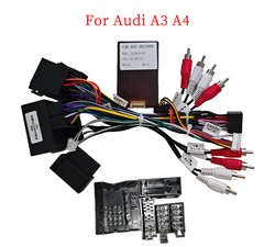 Car 16pin Wiring Harness Adapter Canbus Box Decoder Android Radio Power Cable For Audi A3 A4 TT