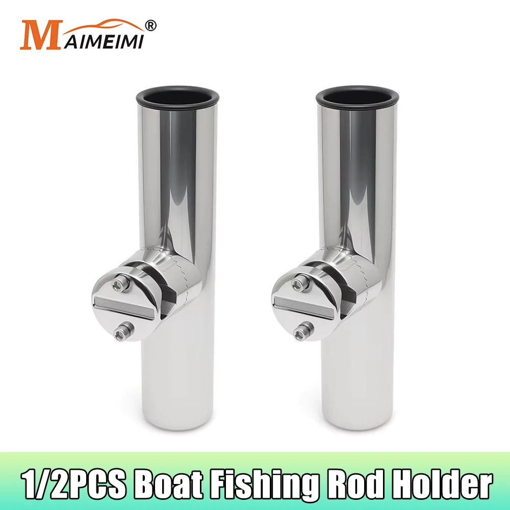 1/2 stücke Boot Zubehör Angelrute Halter Clamp Seite Montieren Schiene Marine Boot Edelstahl Stange Pole Halter Halterung werkzeug