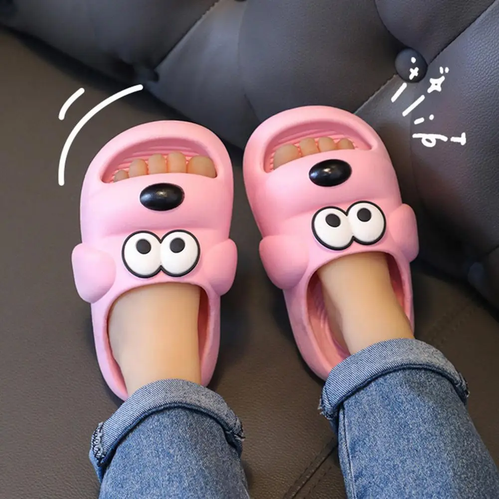 1 Pair Stylish Children Slippers Shock-absorbent Toddler Slippers Cute Dog Shape Open Toe Slide Sandals  Bathing