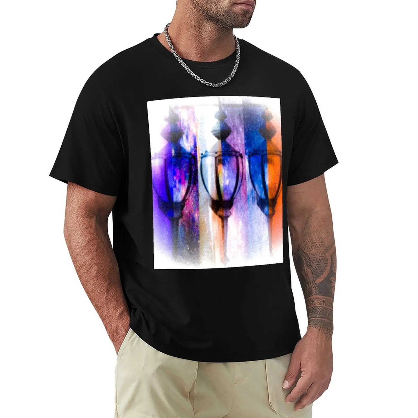 Lamp Posts- White Vignette T-Shirt Gym Exercise Short Sleeve T-Shirt