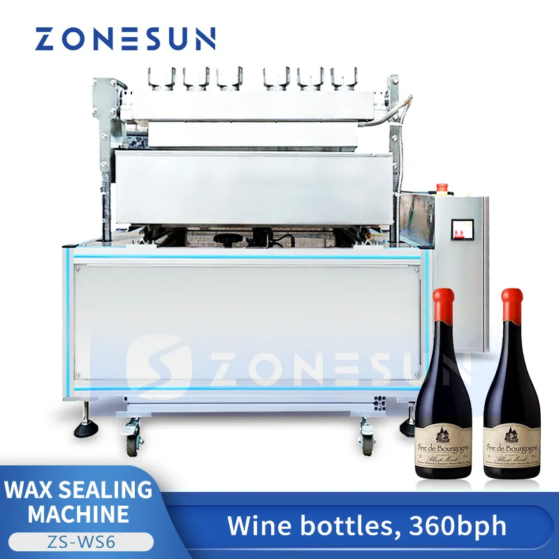 ZONESUN mesin celup lilin botol anggur, ZS-WS6 Tank ganda Top Wax segel