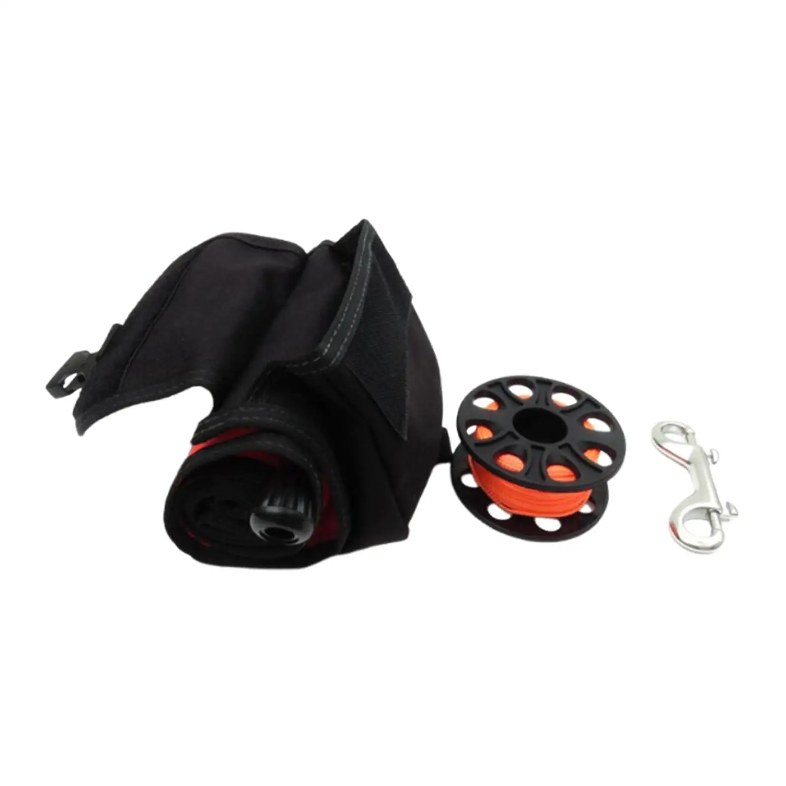 

Diving Surface Marker Buoy for Underwater Sports with Double Ended Bolt Clip Red Tube with 98ft Finger Spool Reel Smb Set