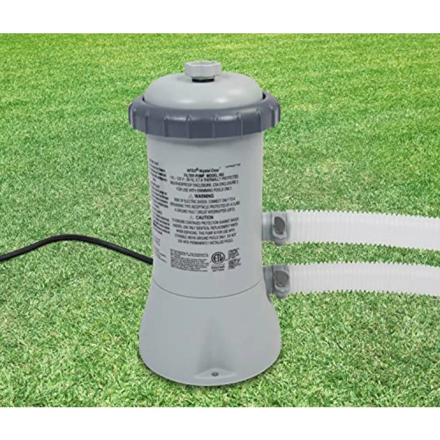 Intex 12 pés x 30 pol. estrutura de metal acima do solo redonda família piscina conjunto bomba para quintal lazer durável estrutura de metal constru