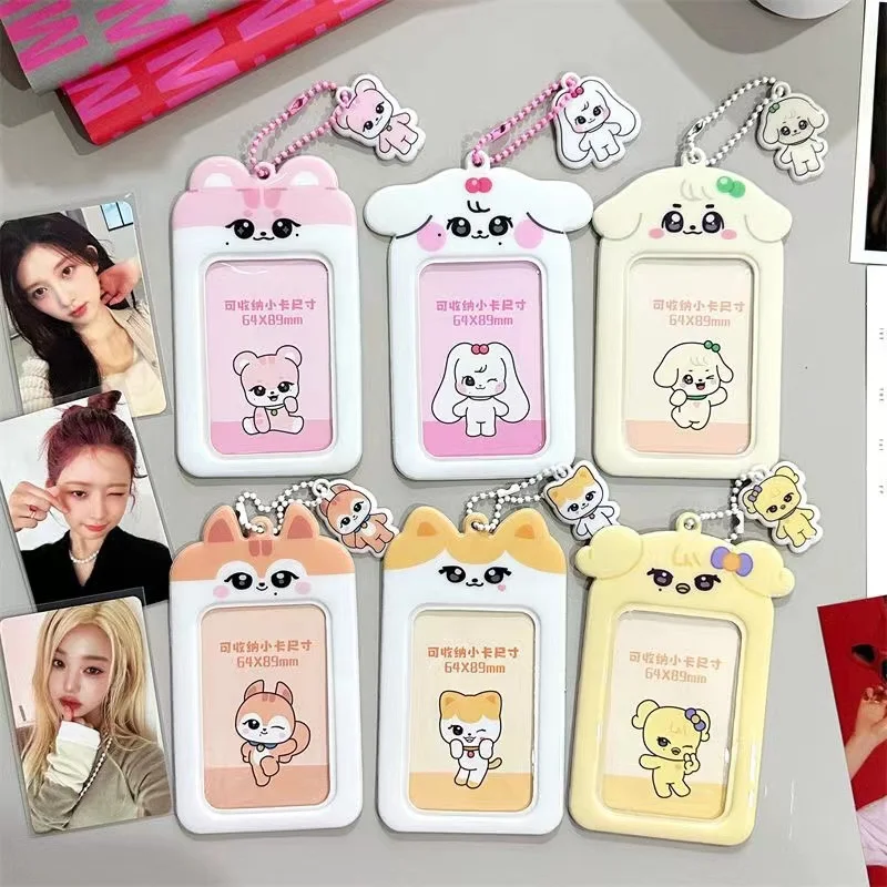 

Оригинальный Kawaii Animal ПВХ 3-дюймовый держатель для фотокарт Kpop держатель для фотокарточек сумка чехол подвеска для дисплея школьные канцелярские принадлежности