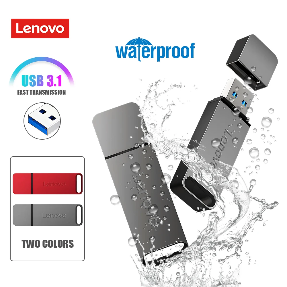 Lenovo High Speed Metal Pen Drive 256GB/512GB/128GB USB Flash Drive U Flash Portable Waterproof Memory for PC Network card