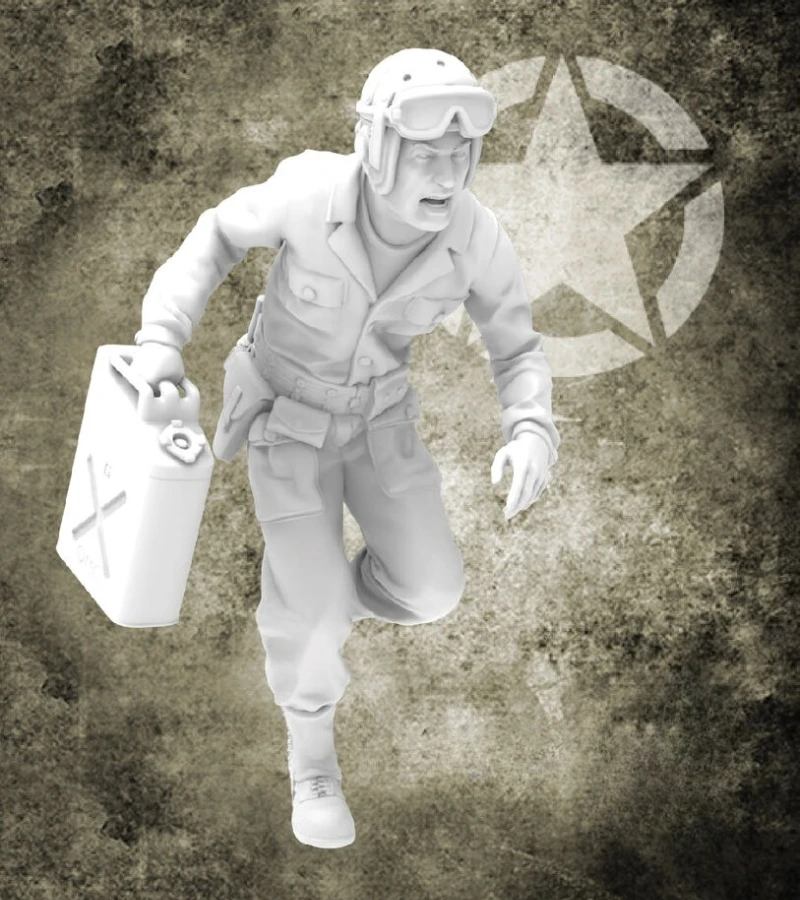

1/35 Scale Die-Cast Resin Figure Model Kit WWII US Tank Crew Soldier Unassembled and Unpainted