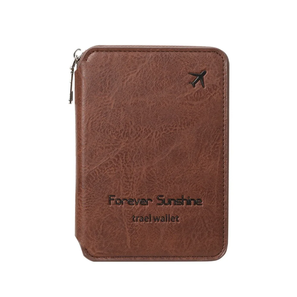 

Cute Storage Bag Zipper Passport Bag Coin Purse Multi-functional Credit ID Card Holder Waterproof Simple Travel Wallet Men