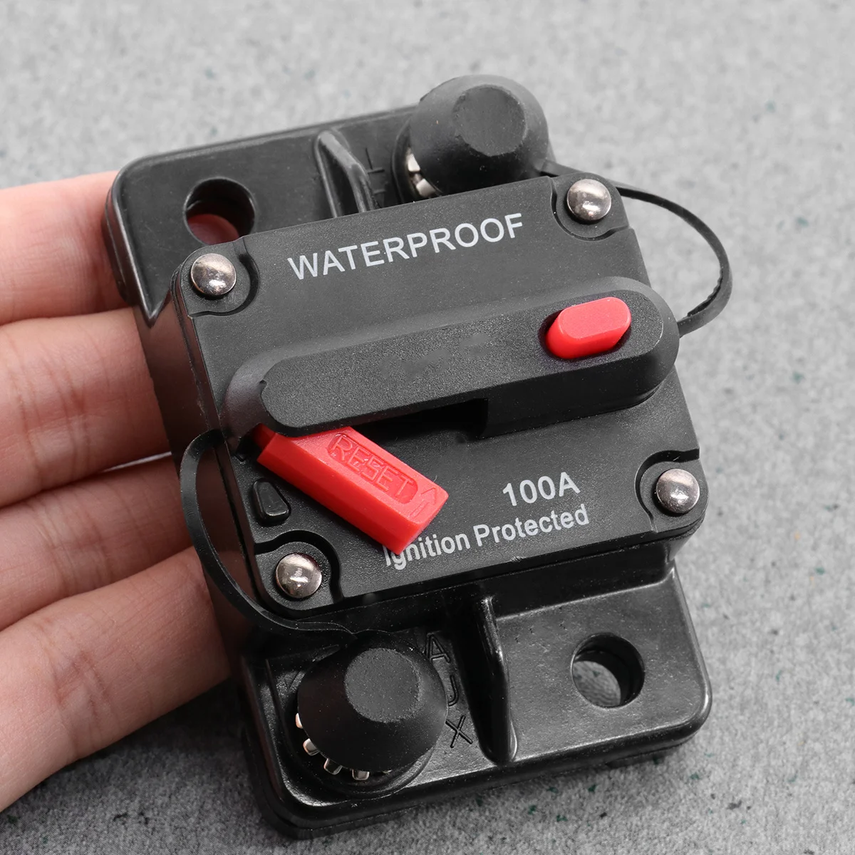 

100A Circuit Breaker High Amp Manual Reset Dual Stud Waterproof Protection for Electrical Circuits High Amp Circuit Breaker