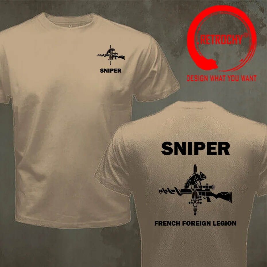 Funny Design French Foreign Legion Special Forces Sniper back black 002  Shirt Men Fashion Trendy Casual Clothing Stylish Tops