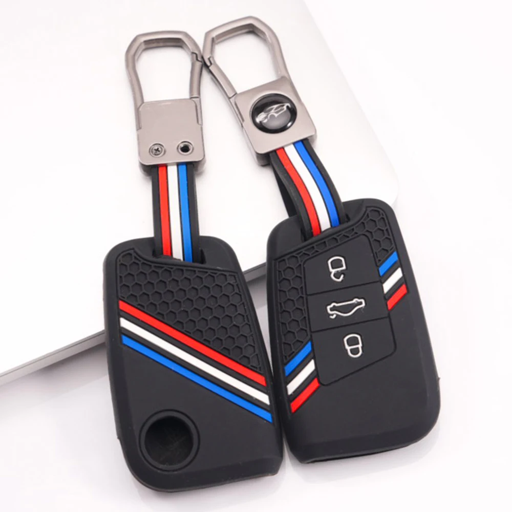 Smart Key Shell With Chain For Volkswagen Passat B8 Magotan Tiguan MK2 Arteon Atlas For Skoda Kodiaq Superb A7 Non Slip Stylish