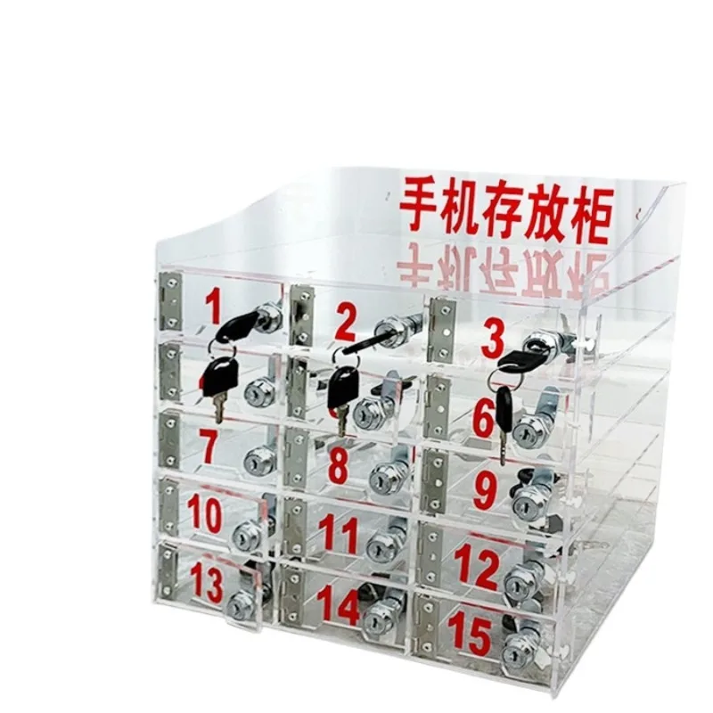 Mobile phone storage box Transparent storage cabinet, storage box Employee mobile phone safe deposit box