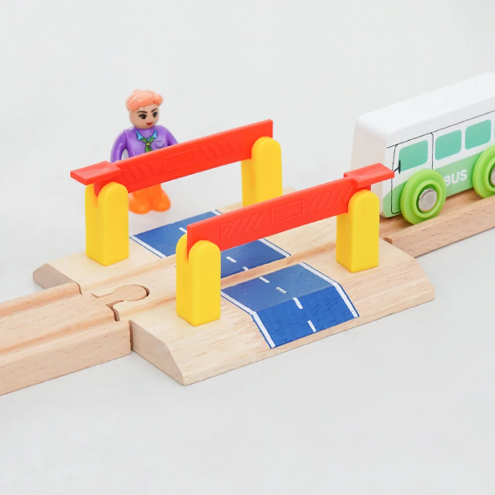 Train Track DIY Railing Barrier Barricade Plaything Simulation Railway Road Block Prop train track accessories