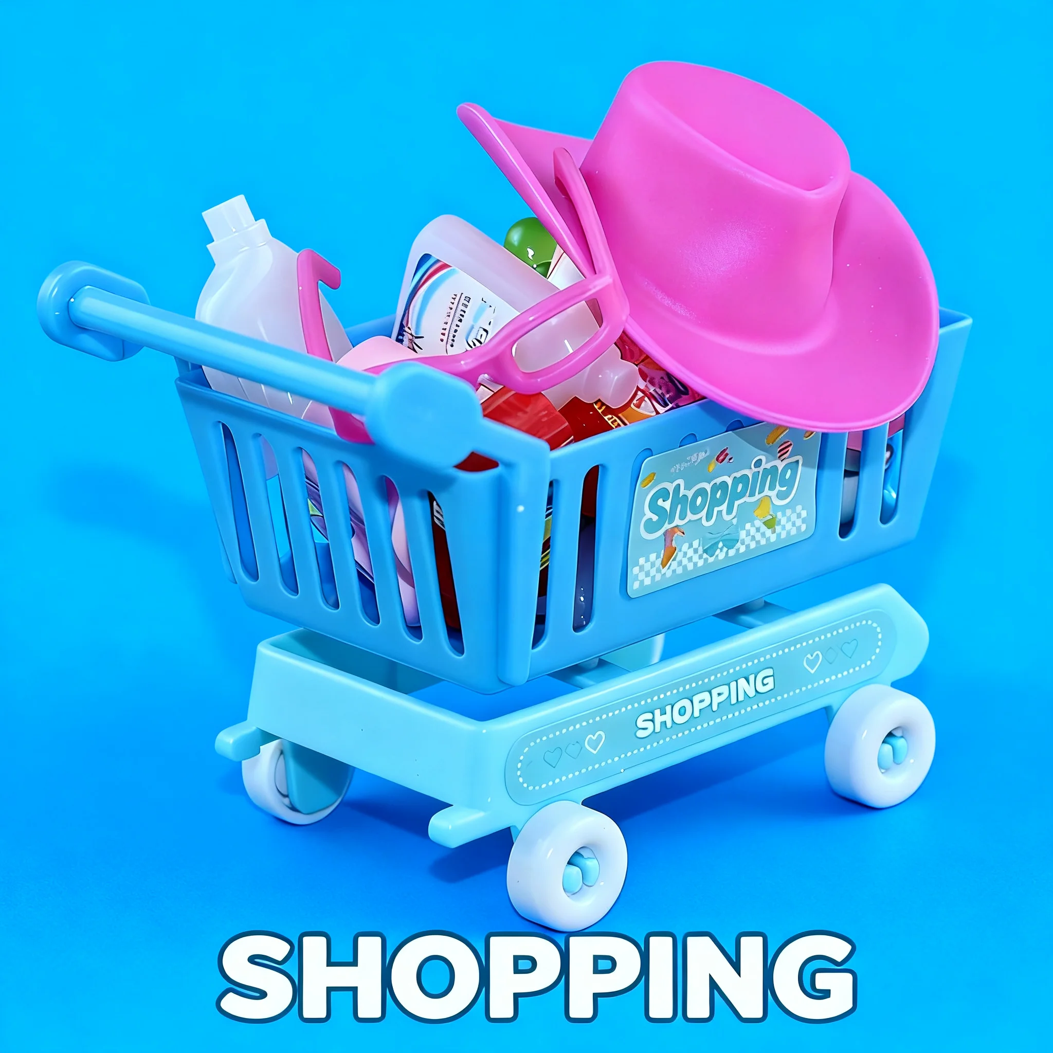 

Mini Shopping Cart Children's Toy, Supermarket Shopping Scene Model Set, Dollhouse Decoration Miniature, Realistic Dollhouse Project, Mini Shopping Cart, Simulated Supermarket Shopping Scene, Suitable for Mini Scenes, Mini Dollhouse Accessories, Miniature