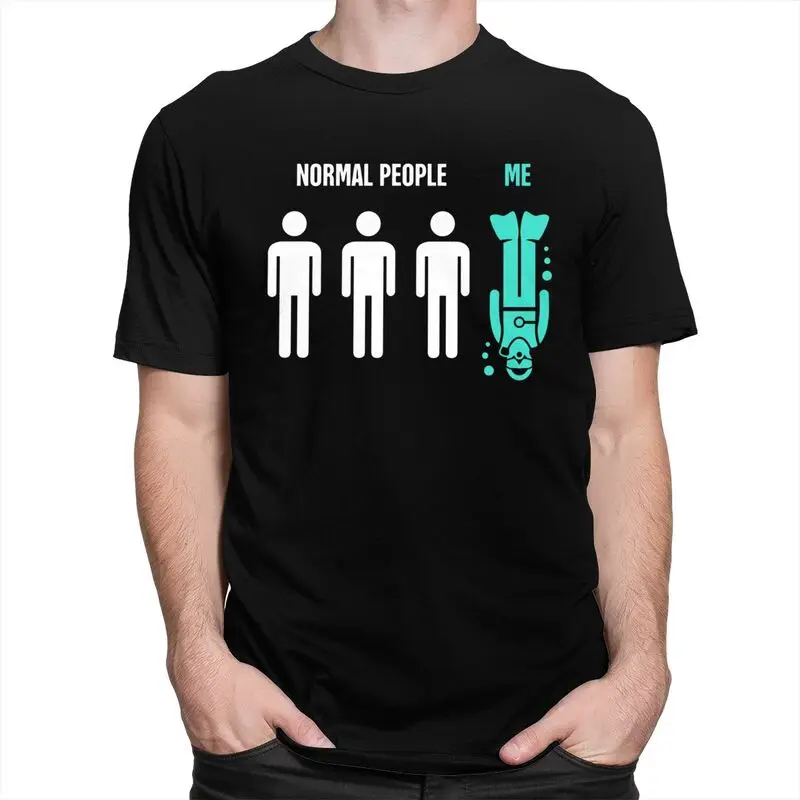 Custom Normal People Me T Shirt Homme Pre-shrunk Cotton Tee Tops Funny Scuba Diving Tshirts Short-Sleeve T-shirt Clothing