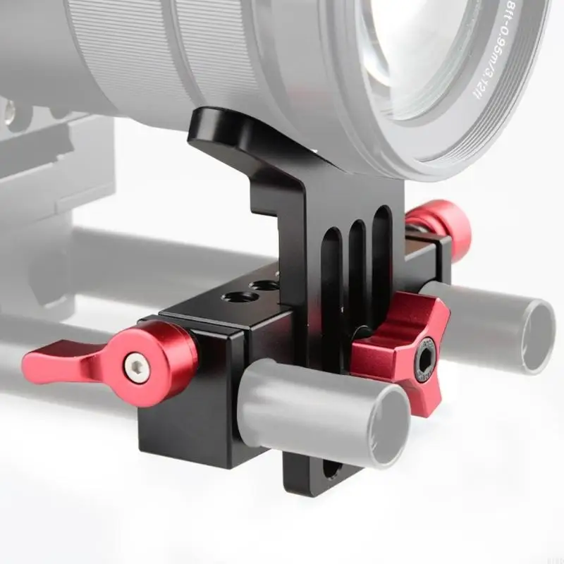 R1WD Universal 15mm Rod Clamp Lens Support Mount for DSLR Lens Bracket Support