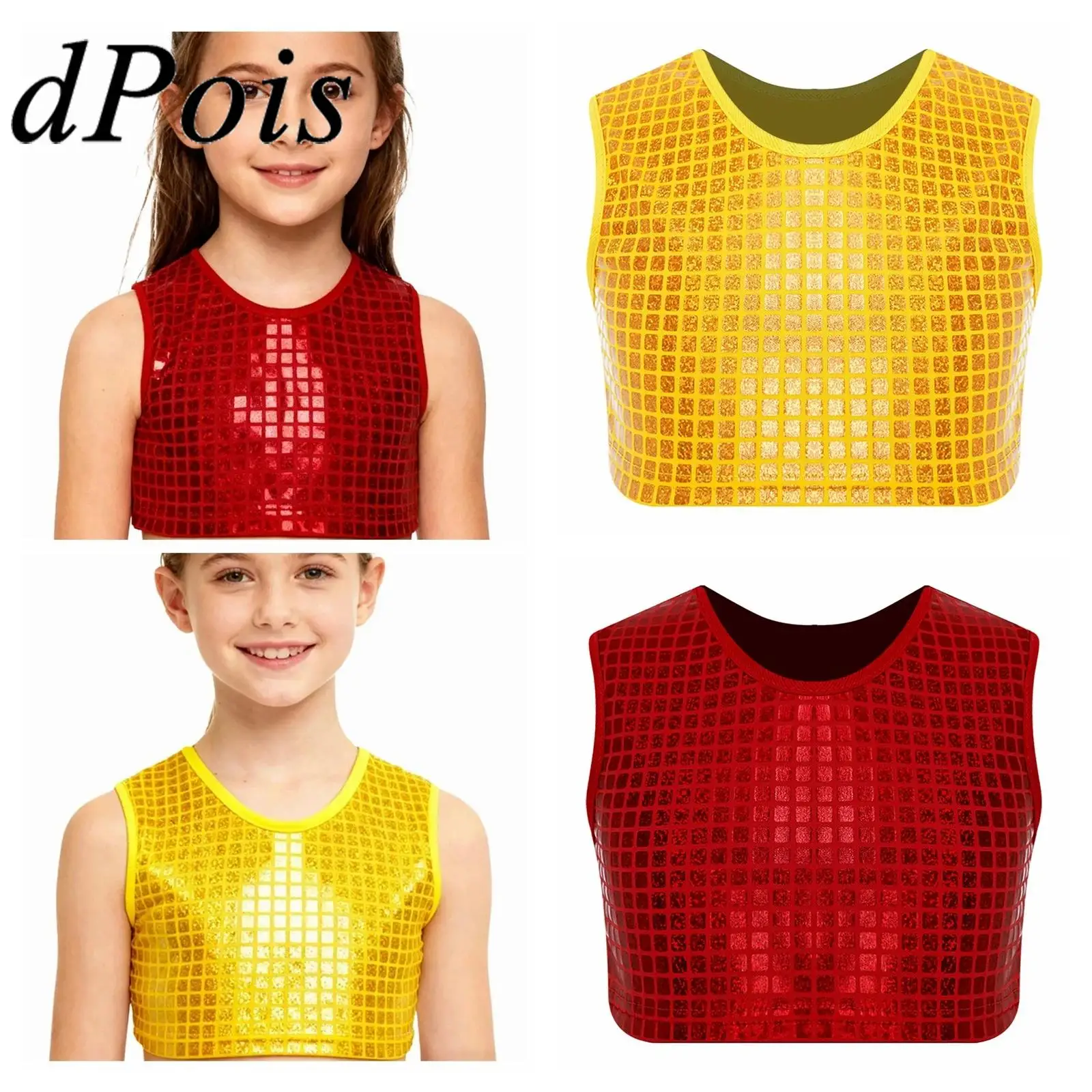 

Детская одежда в стиле хип-хоп, костюм для диско-стрит, джазовых танцев, майка для детей, девочек и мальчиков, укороченный топ в металлическую клетку, жилет для выступлений на сцене