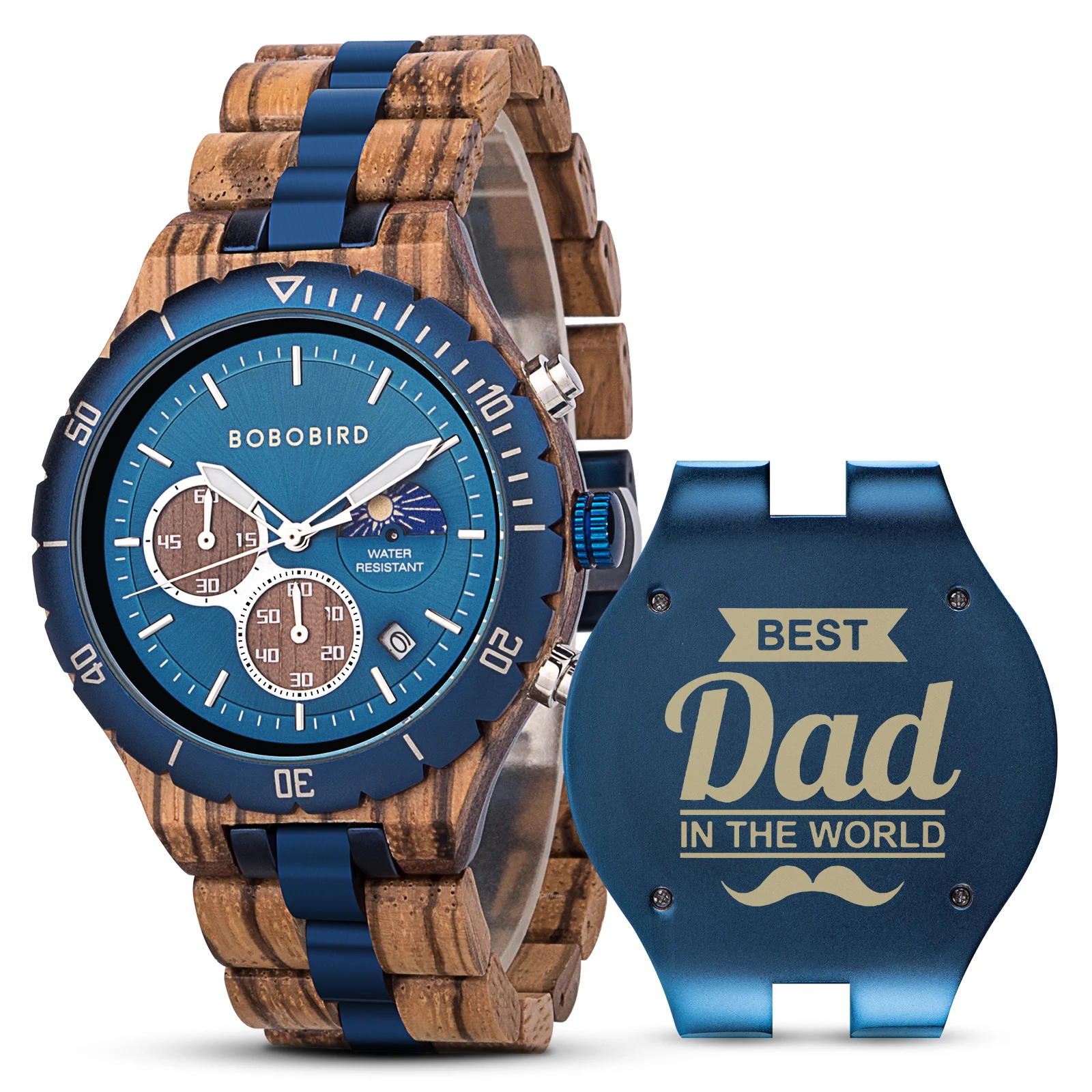 

Engraved Wooden Watch Father's Day Custom Your Logo BOBOBIRD Quartz Wristwatch Men Boyfriend Birthday Groomsmen Anniversary Gift