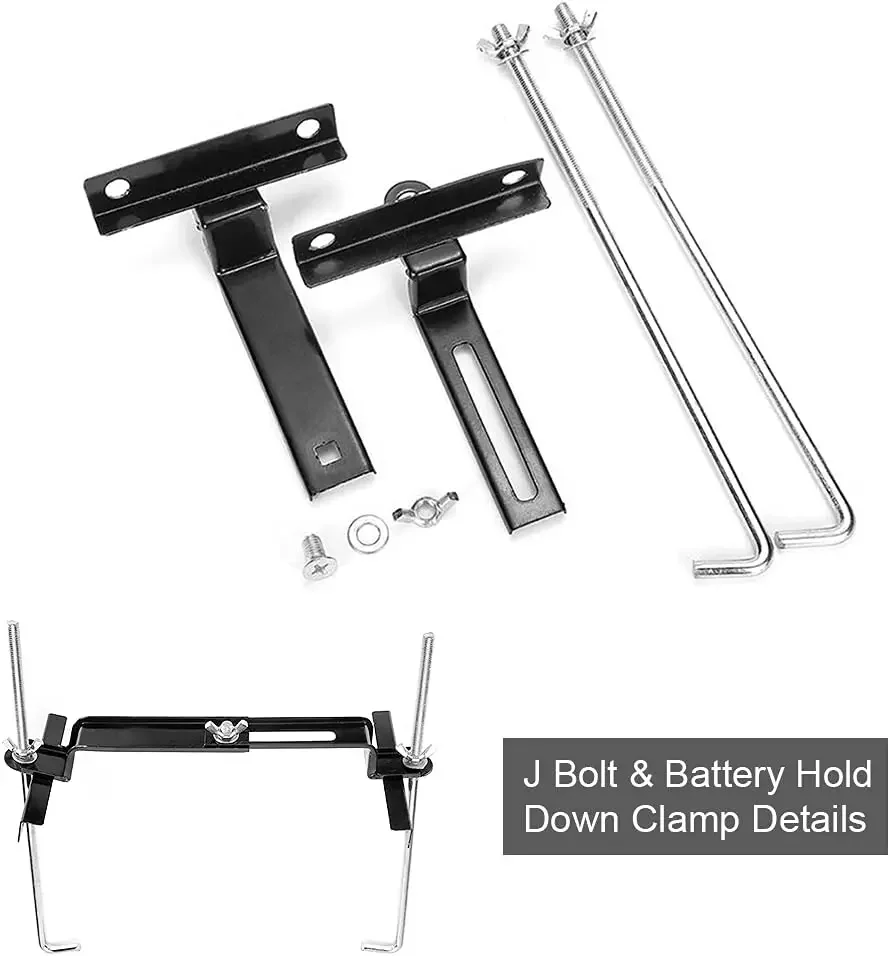 Universal Battery Hold Down Tray Corrosion-Resistant Steel Storage Battery Holder Adjustable Bracket Clamp 27/34cm Battery Tray