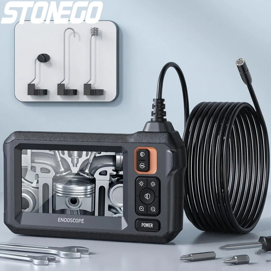 

Эндоскоп WiFi 1080P HD с 43-дюймовым дисплеем, для автодиагностики, кабель 5-10 м, двойная головка, аккумулятор 2600 мАч