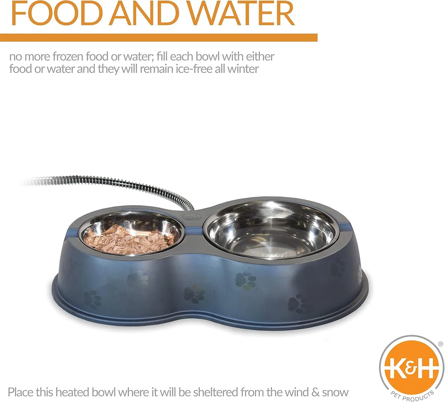 Outdoor Cat Feeding, Stainless Steel, No Color Specified, Heated, No Frozen Food or Water, Washable Bowls, Safety Listed