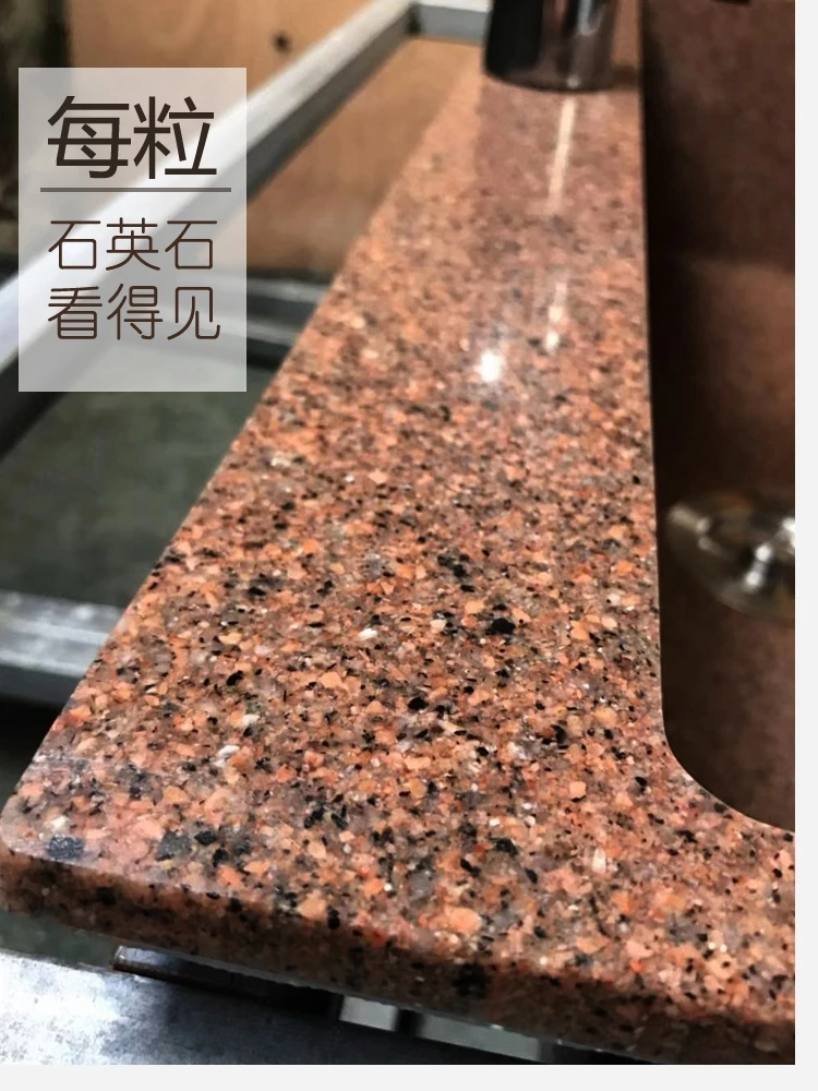 Brown crystal surface quartz stone large single tank kitchen dishwasher handmade high-content granite sink