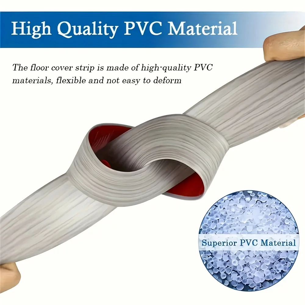 Easy to Install PVC Floor Transition Strip, Suitable for Floor and Carpet, Threshold Decoration, Durable Multifunctional Finish