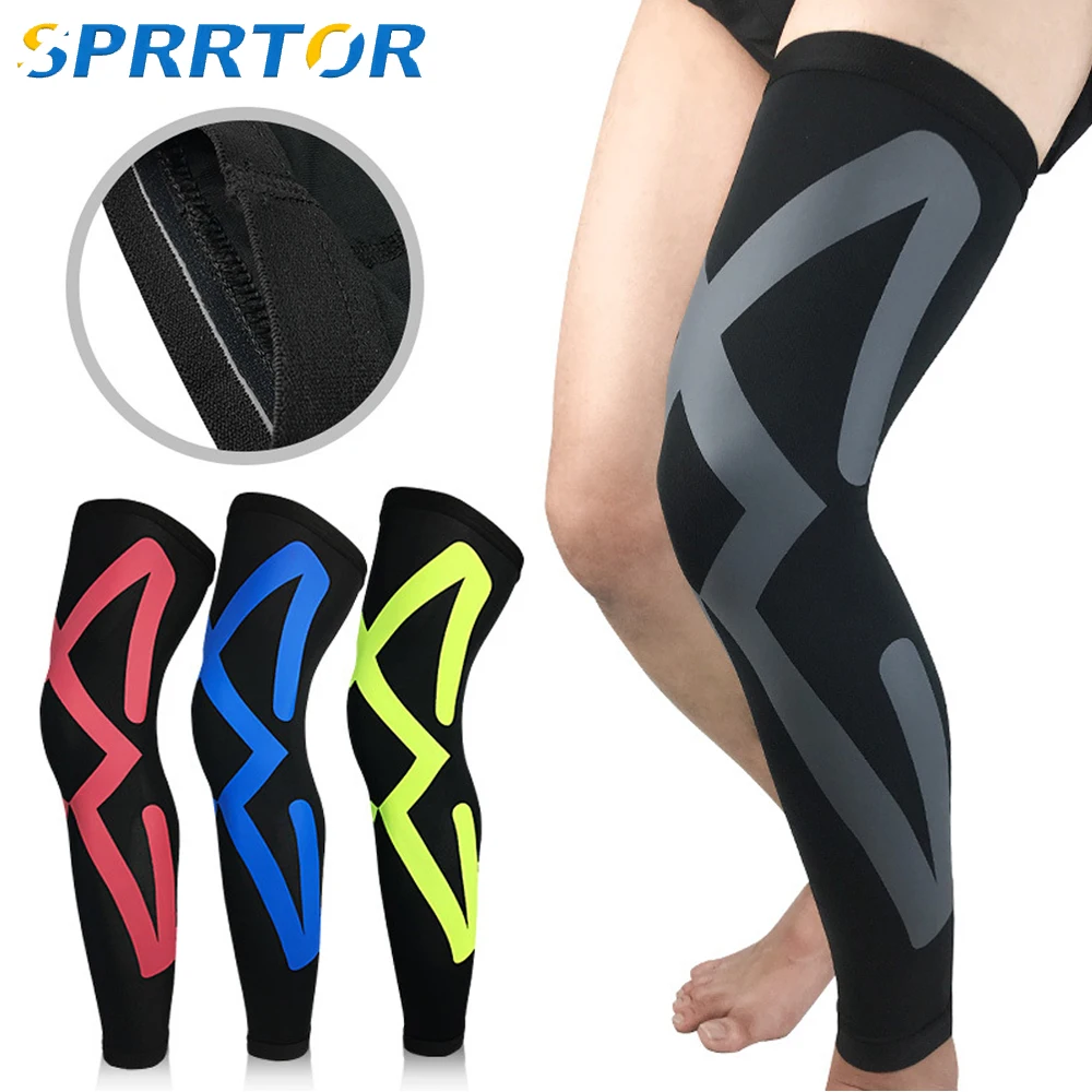 1Pcs Compression Leg Sleeve Full Length Leg Sleeves Sports Cycling Leg Sleeves for Men Women,Running,Basketball&Fitness