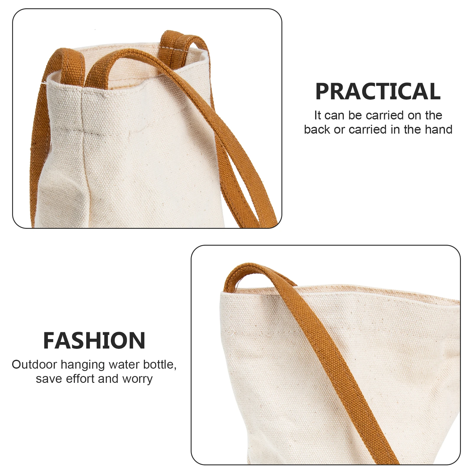 

Sports Water Cup Bag Canvas Bottle Holder Lightweight Shoulder Strap Easy Carry Pouch for Tumbler Coffee Mugs Stainless Steel