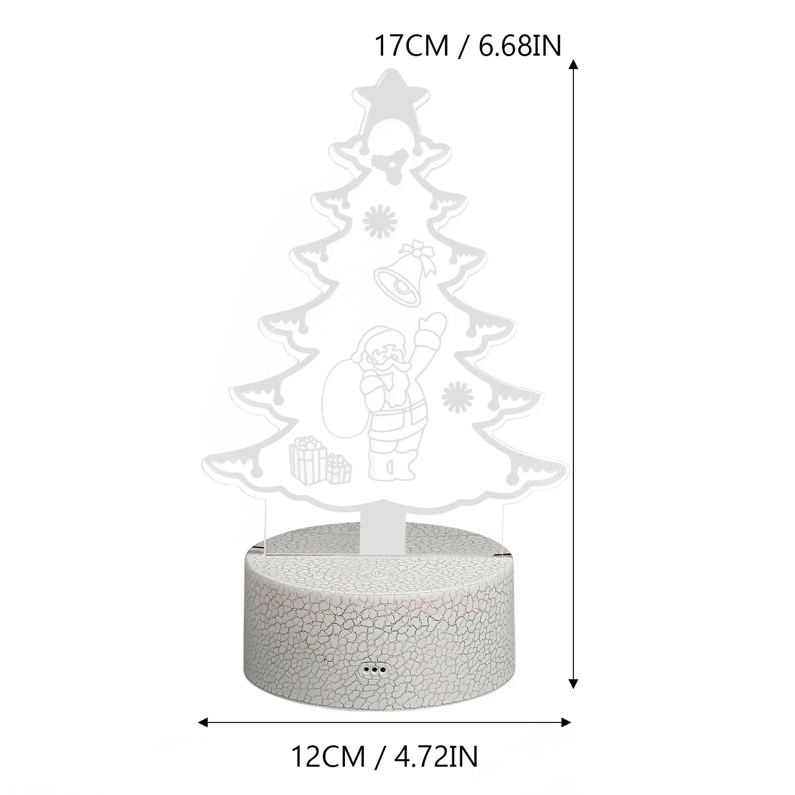 1 قطعة عيد الميلاد LED ضوء الليل أباجورة لا نفاذية عالية الاكريليك ضوء الزخرفية لشجرة بار نادي الفندق