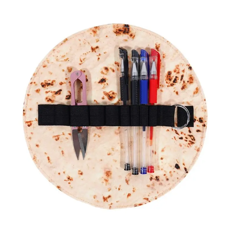 Burrito Pen Pencil Case Stationery Pen Pencil Pouch Holder Makeup Roll Up Case Bag For Makeup Brush, Brush, Pen-Y18A