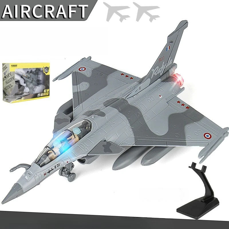 

Alloy Rafale Fighter model acoustooptic return force aviation military aircraft model Toy Ornament Gift