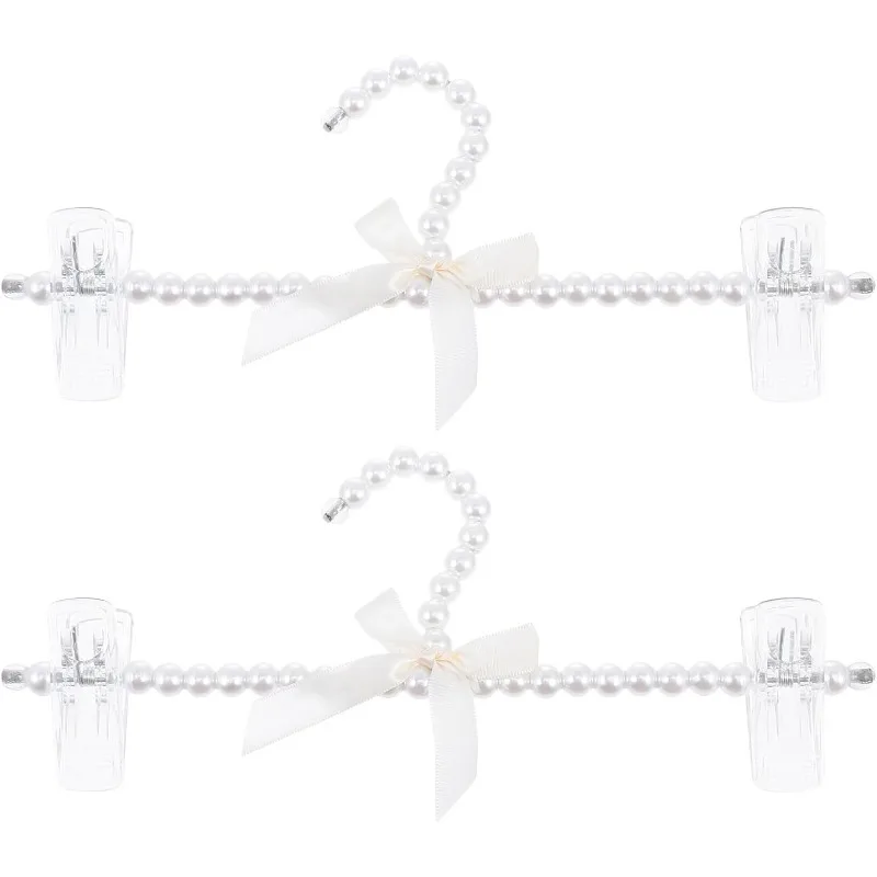

1pcs Creative Pearl Bow Clothes Hanger Pants Rack for Closet Organization Elegant Clothes Drying Rack for Suits Dress and Skirts