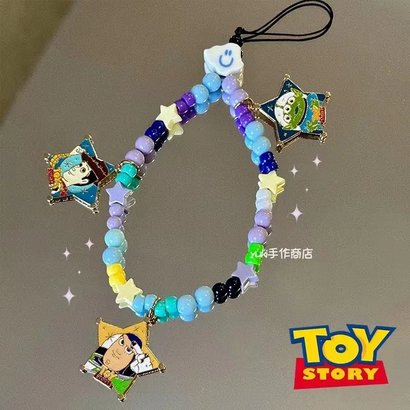 Toy Story Buzz Lightyear Mobile Phone Chain Hanging Rope Kawaii Cute Ins Handheld Camera Chain Decorate Birthday Gift for Girls