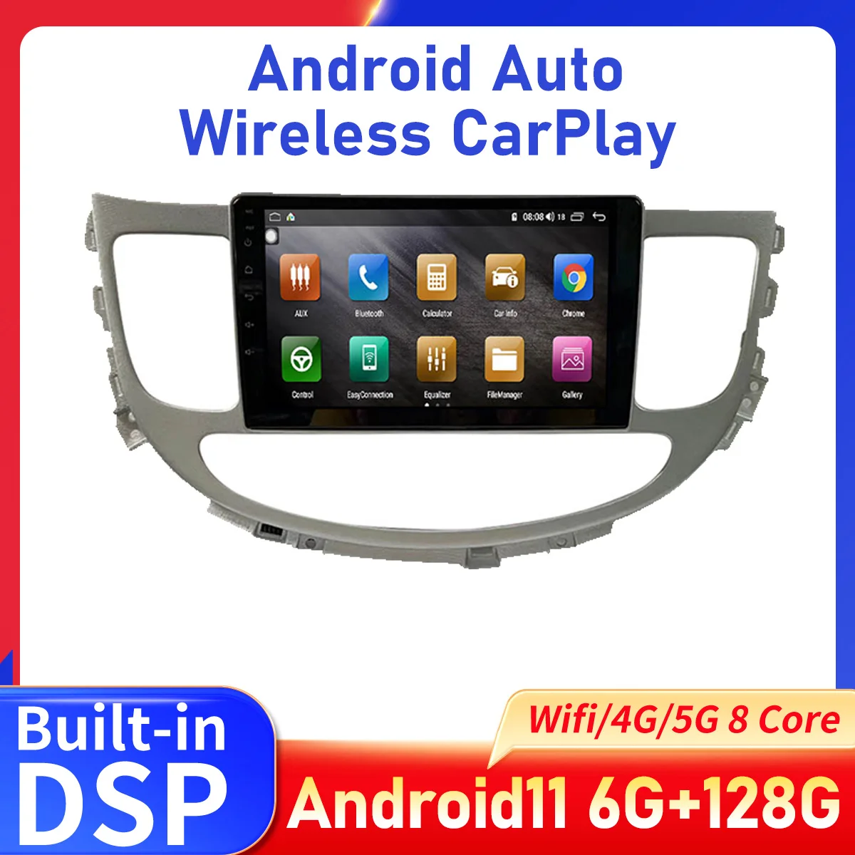 128G For Hyundai Genesis 2008 -2012 Android Car GPS Navigation Player Multimedia Stereo Auto Radio Audio Head Unit Carplay Wifi