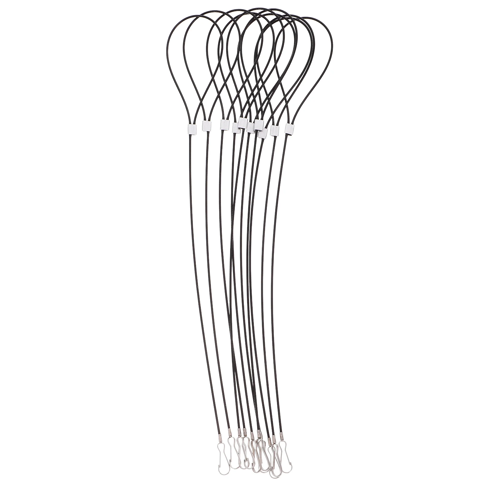 10 Pcs Drawstring Wire Rope Cable Door Locks Keychain Stainless Steel Heavy Duty Rings