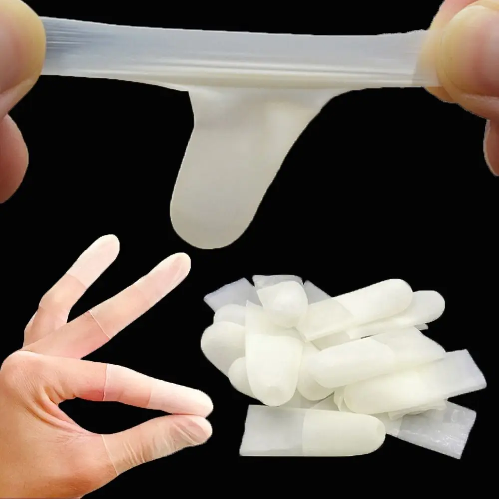 100PCS Latex Disposable Finger Cover Transparent Frosting Nail Art Tool Anti-static Finger Cots Protector Comfortable