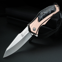 Golden outdoor folding knife, high hardness sharp knife, camping portable multifunctional pocket knife