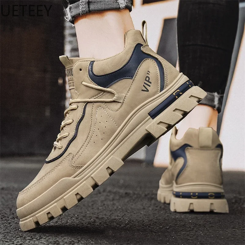 New Booties for Men Winter Boots Safety Shoe Man Trendy All-match Comfortable Popular Model Hard-wearing Explosive Style UETEEY