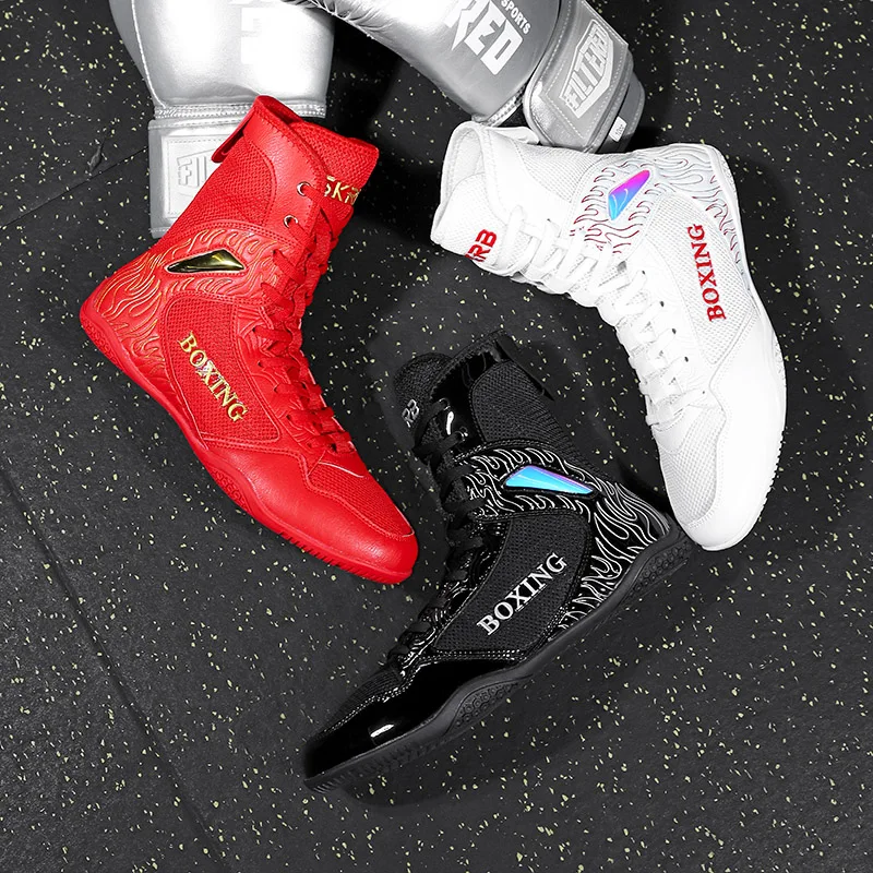 

2025 high quality breathable boxing sneakers professional wrestling boots men's lightweight fighting boxing shoes
