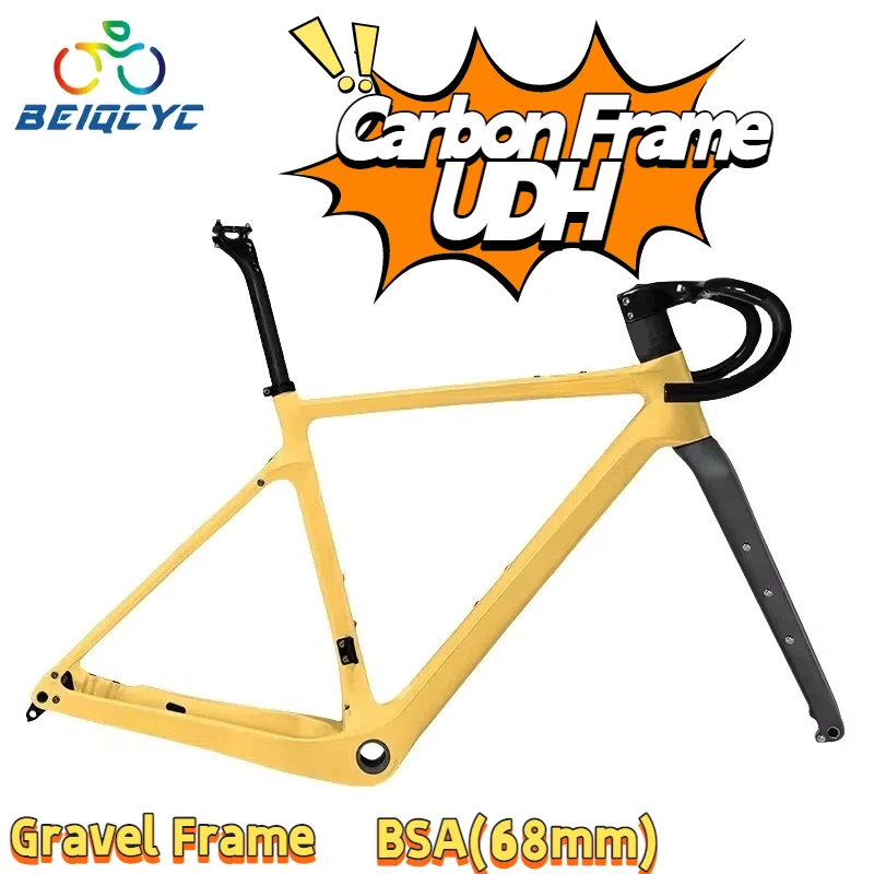 

Полностью скрытый плоский дисковый тормоз, карбоновая гравийная велосипедная рама 700C, сквозная ось 142*12 UDH, велосипедная рама для велокросса, гравийная велосипедная рама