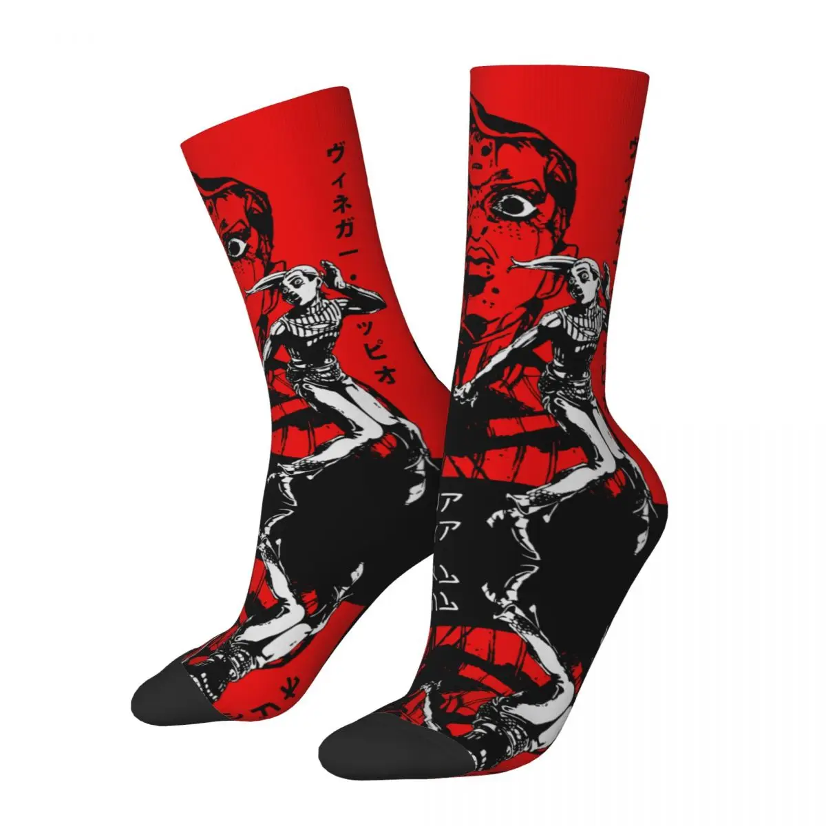 Cool Vintage Poster The Italian Mafia's Telephone Basketball Socks Jojos Bizarre Adventure Anime Jjba Manga Polyester Long Socks