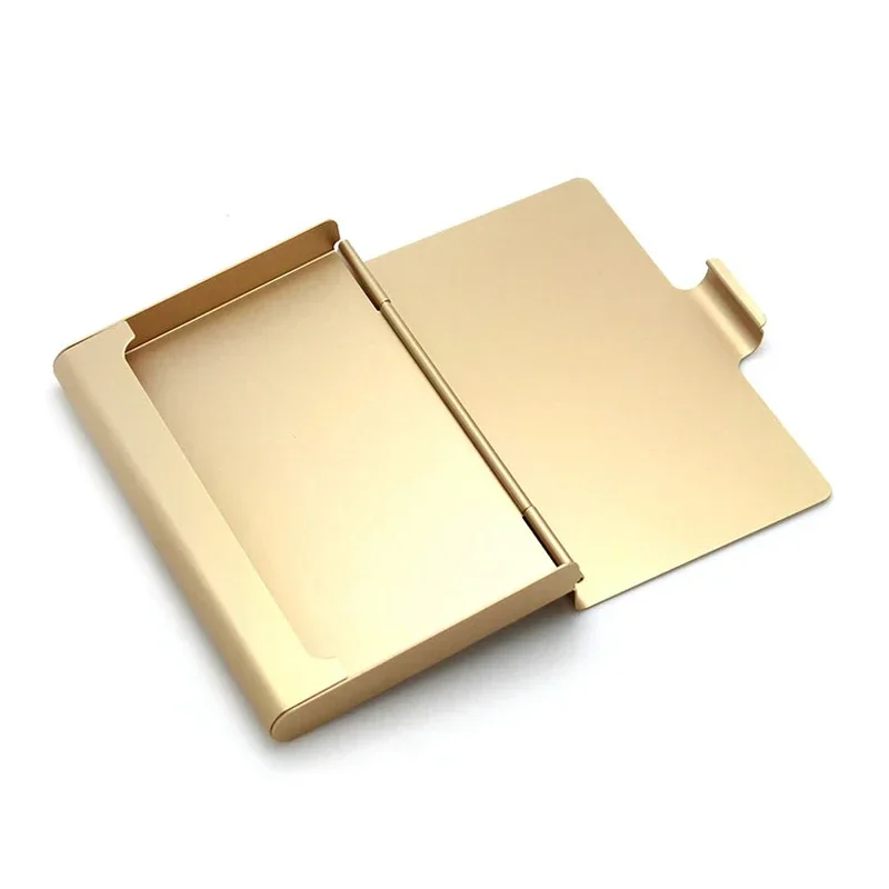 Aluminum Alloy Smooth Business Card Holder Case Solid Color Thickness Name ID Card Holder Credit Card Case Aluminum Box