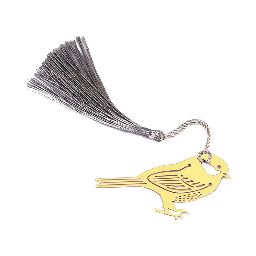 

Music Bookmark Gold Bird Tassel Chinese Wind Stationery Lightweight Book Mark For Readers Writers Kids Vintage Decorative