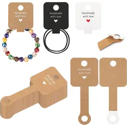 50pcs 4x10cm Necklace Display Cards Self-Adherent Jewelry Packaging Card DIY Keychain Display Card Hanging Bracelet Hairband Tag