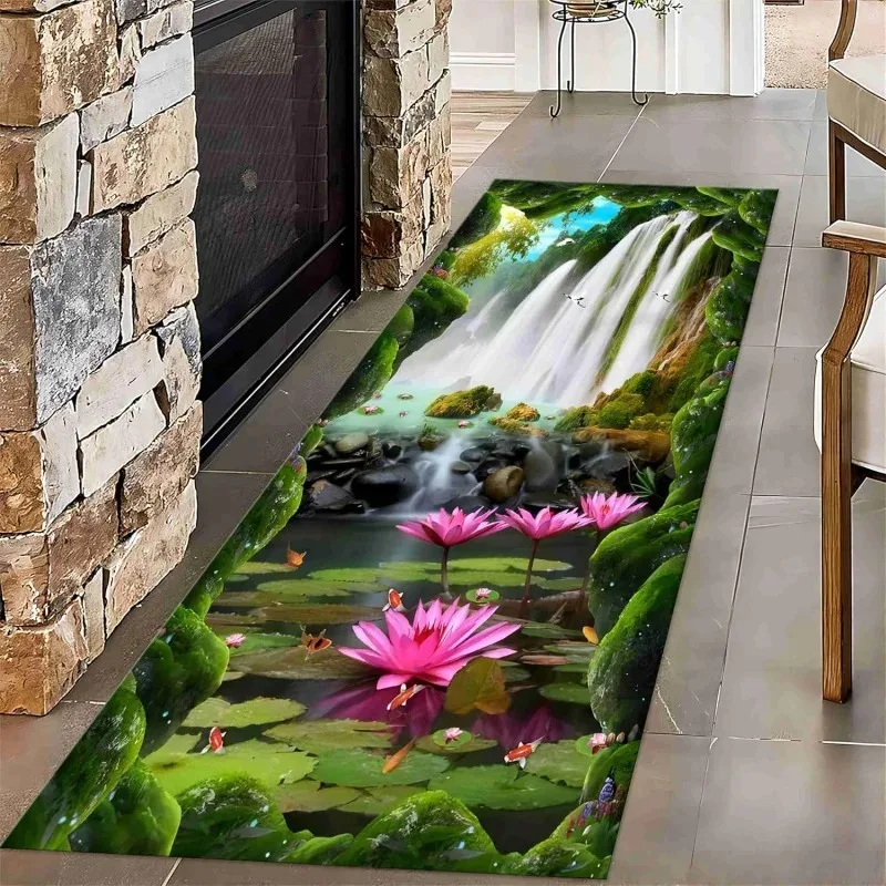 Non-Slip Soft 3D Canyon Rug, Durable Stain Resistant Long Mat, Funny Visual Trap Rug for Indoor & Outdoor Use Carpet