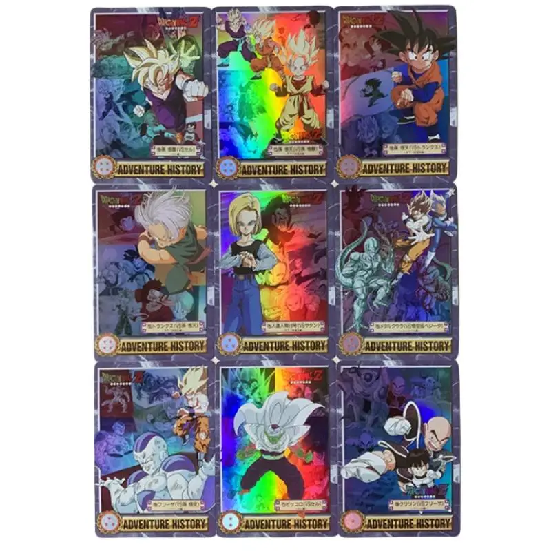 Dragon Ball Flash Card Son Goku Vegeta Iv Frieza Android 18 Diy A Set of 9 Sheets Anime Collection Action Toy Figures Gifts